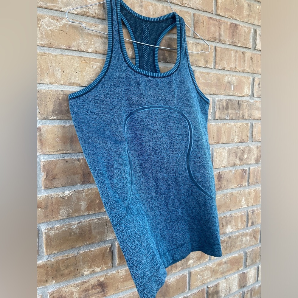 Lululemon Swiftly Tech Racerback Heathered Teal, Size 8 - Picture 2 of 13